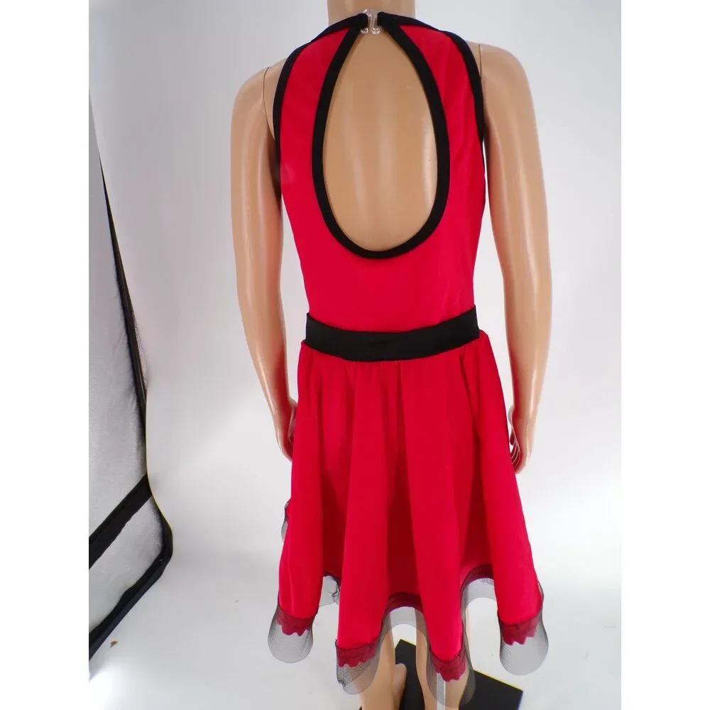 Pre-Owned Dance Costume Curtain Call P749 Medium Child Red Jazz